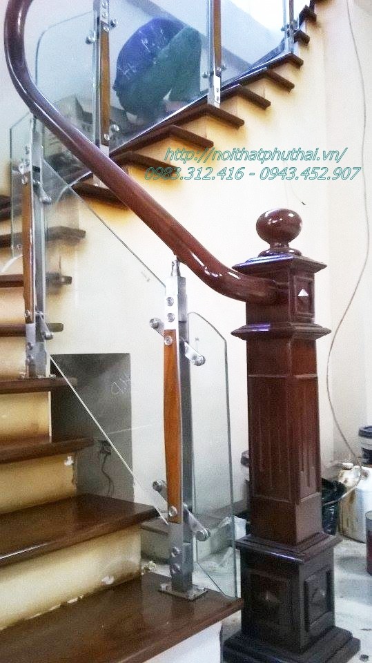 Công trình cầu thang kính, ban công kính tại Đại Áng - Thanh Trì - Hà Nội